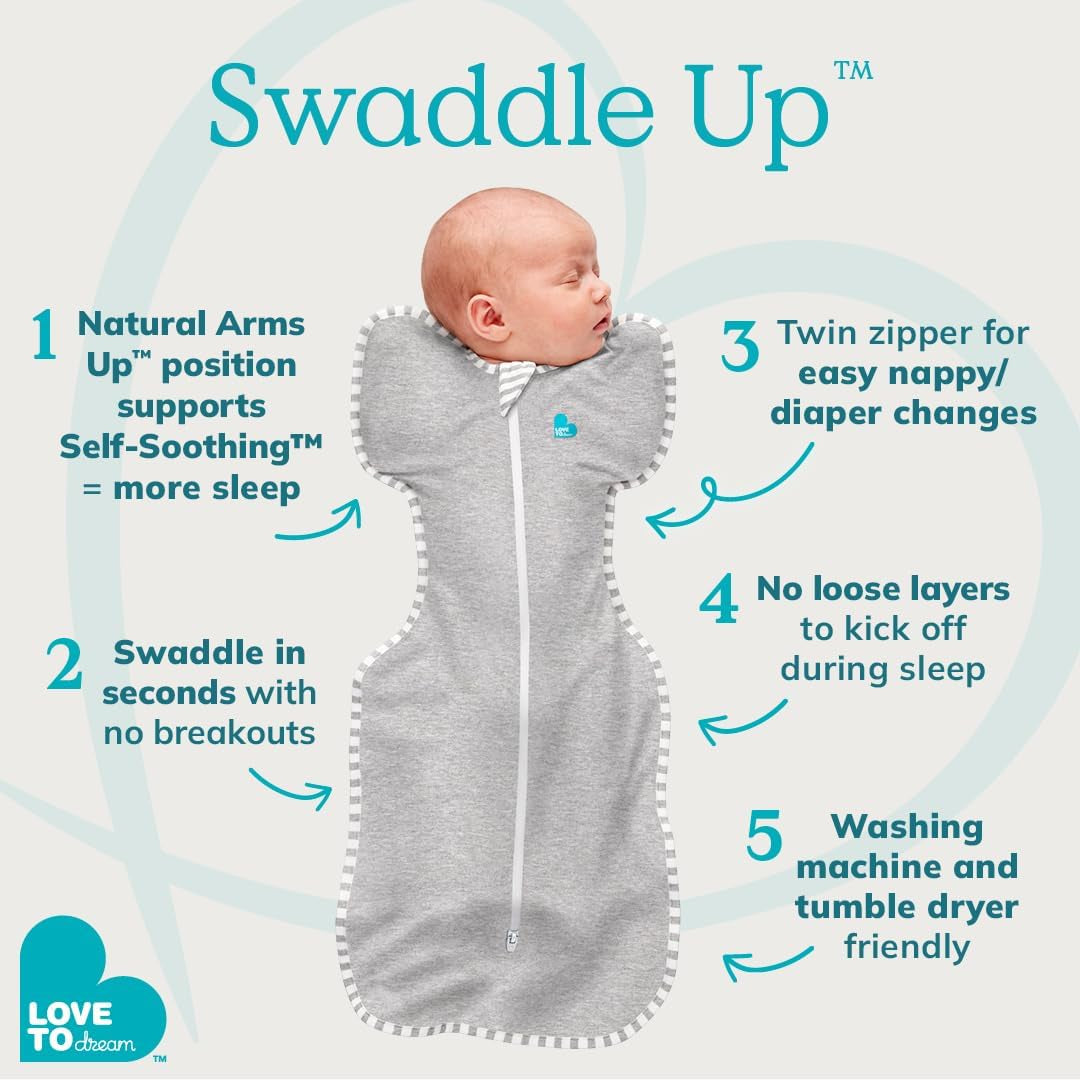 Swaddle, Baby Sleep Sack, Swaddle up Self-Soothing Swaddles for Newborns, Get Longer Sleep, Snug Fit Helps Calm Startle Reflex, Lite 0.2 Tog Sleep Sack, 5-8.5 Lbs, Blue