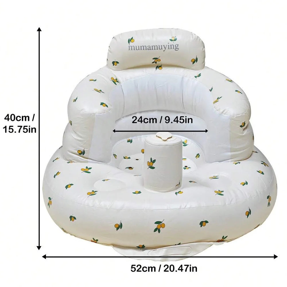 Infant Shining Baby Inflatable Sofa Children Puff Portable Bath Chairs PVC Multifunctional Seat Practice Sitting Bath Stool