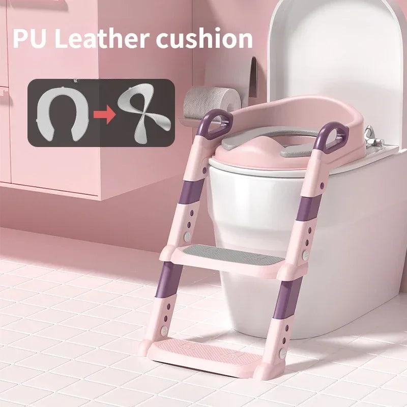 New Stepped Children'S Toilet Foldable Foot Stool Multi-Functional Toilet Boy Girl Baby Toilet Training Potty Ladder for Kids