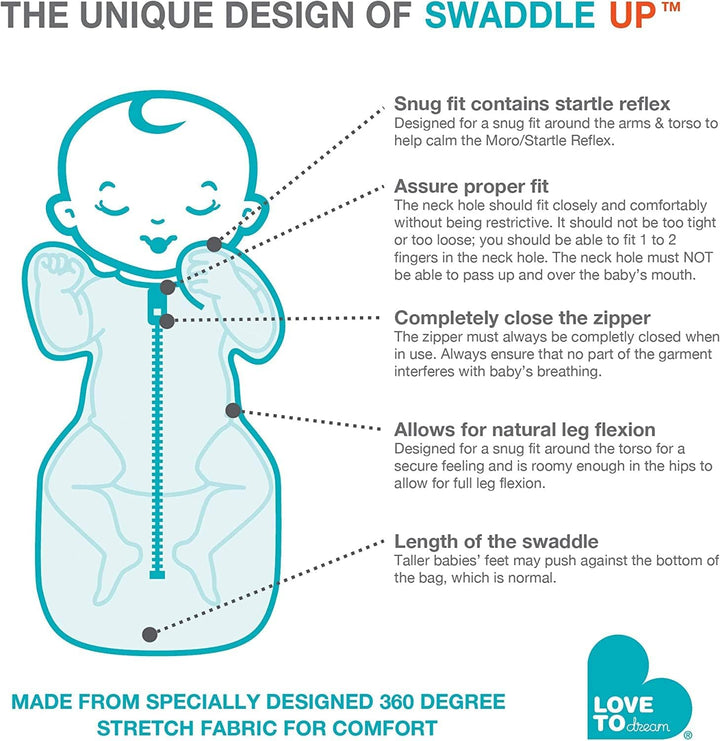 Swaddle, Baby Sleep Sack, Swaddle up Self-Soothing Swaddles for Newborns, Get Longer Sleep, Snug Fit Helps Calm Startle Reflex, Lite 0.2 Tog Sleep Sack, 5-8.5 Lbs, Blue