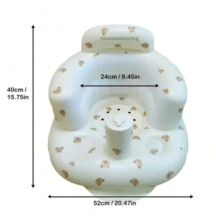 Infant Shining Baby Inflatable Sofa Children Puff Portable Bath Chairs PVC Multifunctional Seat Practice Sitting Bath Stool