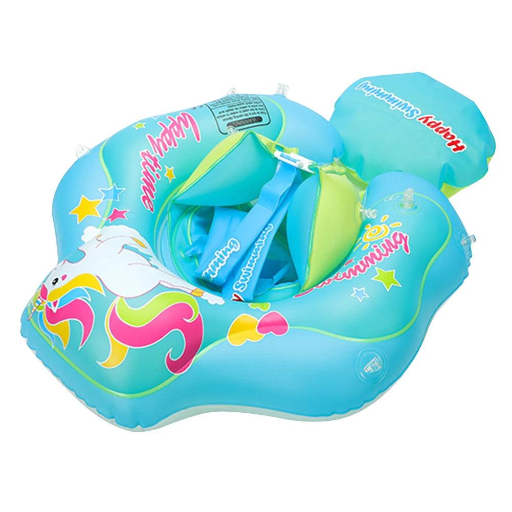 Baby Swimming Ring Inflatable Swim Ring with Sunshade Kids Seat Ring Baby Pool Toy Toddlers Pool Float for Summer Pool Party